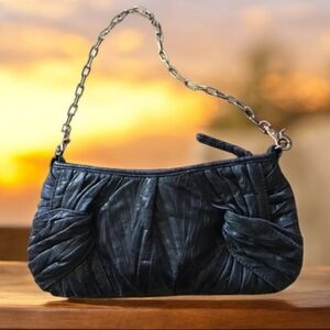 Sondra Roberts SR evening bag blue Formal even Xmas holiday party chain